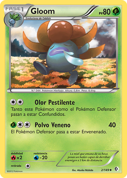 Gloom Tipo Planta e Venenoso  Pokemon primera generación, Pokemon, Maestro  pokemon