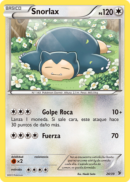 Carta Pokémon Rara Snorlax Nr 143